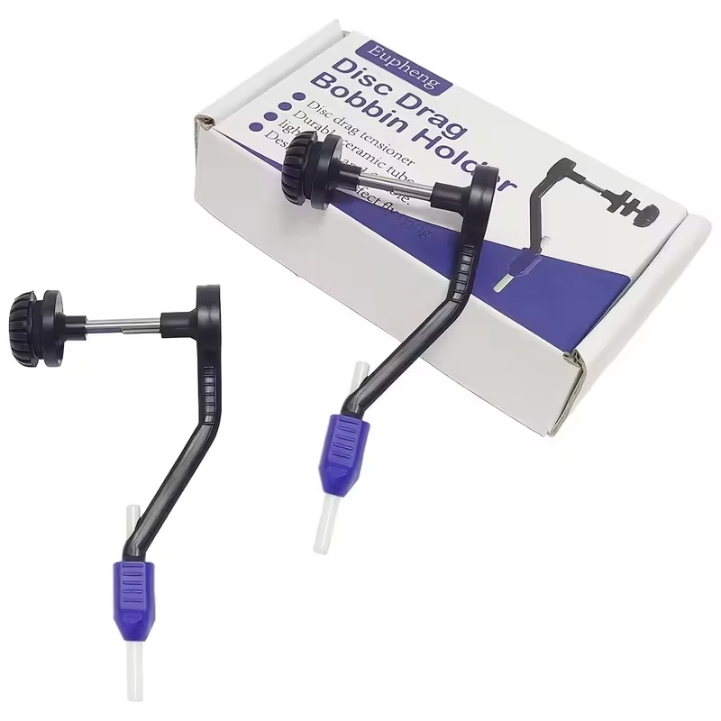Fishing Line Winder - 2個入りフライタイイングボビンホルダー セラミックチューブ ディスクドラッグ 調整可能なテンション スレッドホルダー ステンレススチール製