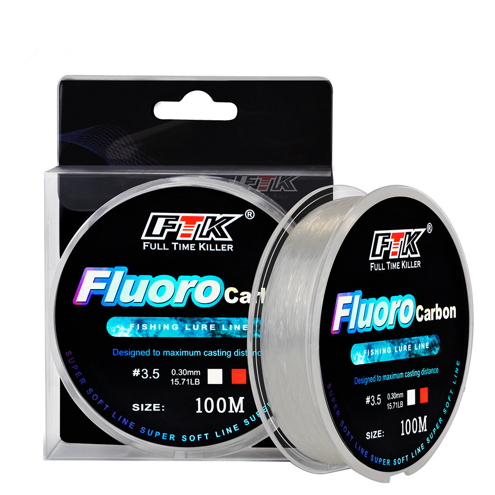 Fluorocarbon Line - 100m フロロカーボン製釣り糸、カーボンファイバーフライフィッシング、野生魚釣り、海釣り、釣りアクセサリー、ツール、アウトドア